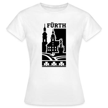 Fürth Silhouette Wahrzeichen - Frauen T-Shirt - Weiß - Vorne - AI Model Female 172 dark (172cm)