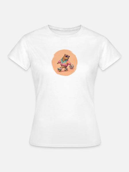 Capybara_Disco_Roller_Skates - Frauen T-Shirt - Weiß