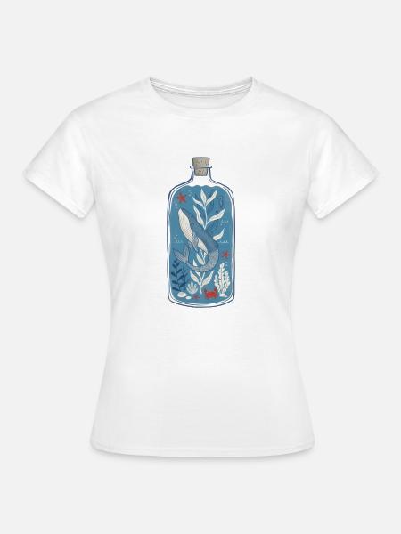 Wal-in-der-Flasche-Ozean - Frauen T-Shirt - Weiß
