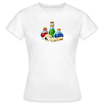 Alchemistische Trankgläser Schädel-Szene - Frauen T-Shirt - Weiß - Vorne - AI Model Female 172 dark (172cm)