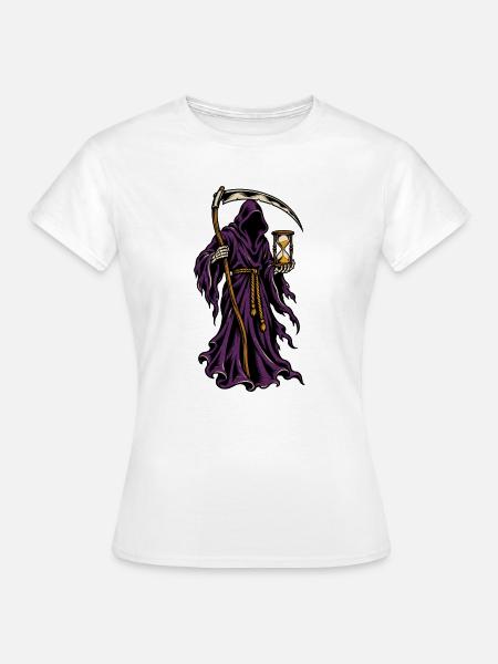 Sensenmann mit Sanduhr – Tattoo - Frauen T-Shirt - Weiß