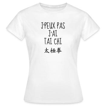Taijiquan / Tai-Chi Chuan / Tai Chi / Tai-Chi - T-shirt Femme - blanc - Devant - AI Model Female 172 dark (172cm)