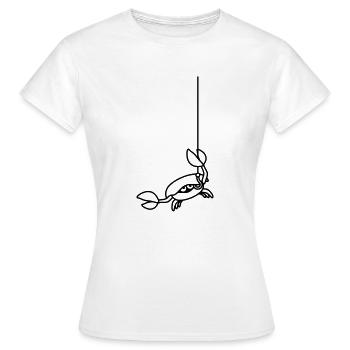 Lustige Krabbe schneidet Angelschnur mit Klaue - Frauen T-Shirt - Weiß - Vorne - AI Model Female 172 dark (172cm)