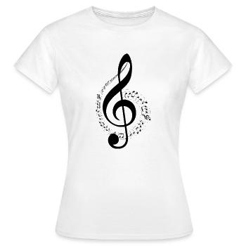 Clé de sol et portée musicale - T-shirt Femme - blanc - Devant - AI Model Female 172 dark (172cm)