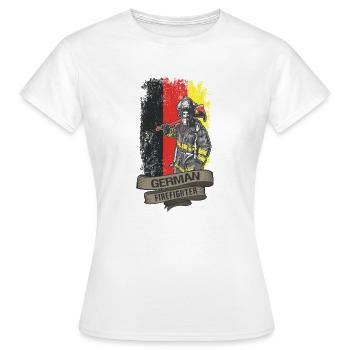 German Firefighter - Frauen T-Shirt - Weiß - Vorne - AI Model Female 172 dark (172cm)
