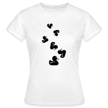 Ente Icon - Frauen T-Shirt - Weiß - Vorne - AI Model Female 172 dark (172cm)
