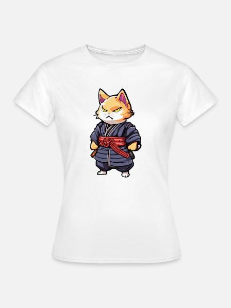 Samurai-Katze #6 - Frauen T-Shirt - Weiß