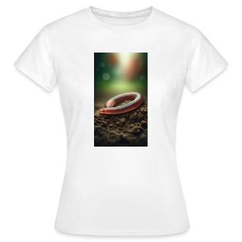 Ver de terre - T-shirt Femme - blanc - Devant - AI Model Female 172 dark (172cm)