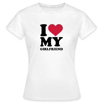 I love my girlfriend - Women's T-Shirt - white - Front - AI Model Female 172 dark (172cm)