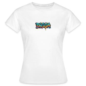 Digga Graffiti Neon Burst - T-shirt Femme - blanc - Devant - AI Model Female 172 dark (172cm)