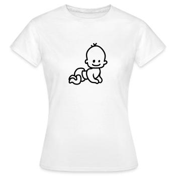 bébé ramper - ligne - T-shirt Femme - blanc - Devant - AI Model Female 172 dark (172cm)