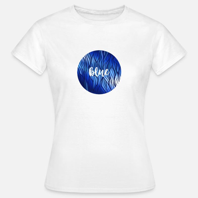 Blue Circle - water reflection - Women's T-Shirt - white