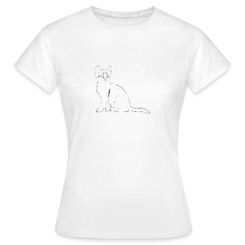 chat Illustration - T-shirt Femme - blanc - Devant - AI Model Female 172 dark (172cm)