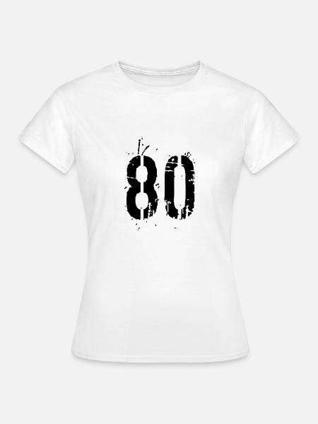 Nummer 80 - Frauen T-Shirt - Weiß