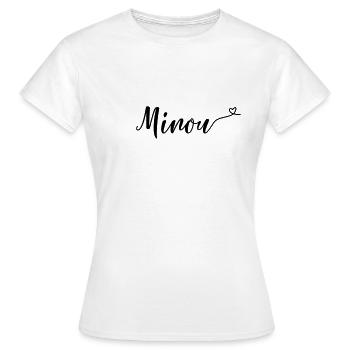 minou - T-shirt Femme - blanc - Devant - AI Model Female 172 dark (172cm)