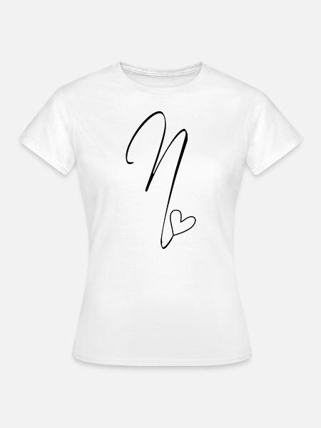 Letter N Letter N Calligraphy - Women's T-Shirt - white
