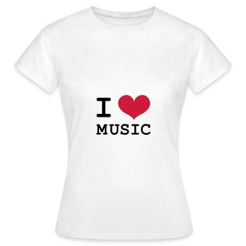 J'aime la musique - T-shirt Femme - blanc - Devant - AI Model Female 172 dark (172cm)