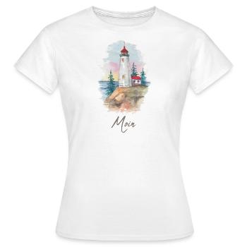 Phare sur les falaises - T-shirt Femme - blanc - Devant - AI Model Female 172 dark (172cm)