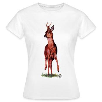Rehbock stolz - Frauen T-Shirt - Weiß - Vorne - AI Model Female 172 dark (172cm)