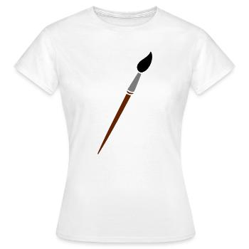 paint brush - Women's T-Shirt - white - Front - AI Model Female 172 dark (172cm)