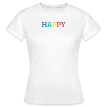 glücklich - Frauen T-Shirt - Weiß - Vorne - AI Model Female 172 dark (172cm)