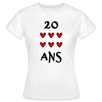 20. 20 YEARS. 20th ANNIVERSARY. 20TH ANNIVERSARY. - Women's T-Shirt - white - Front - AI Model Female 172 dark (172cm)