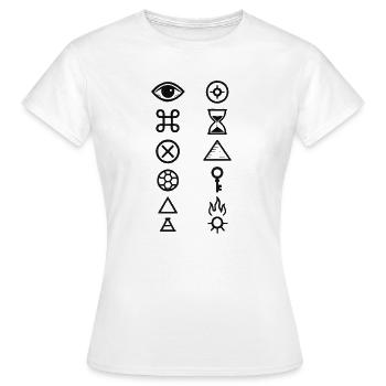 Avi Collection – Mystic Columns - Women's T-Shirt - white - Front - AI Model Female 172 dark (172cm)