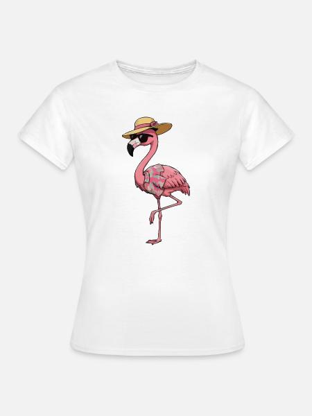 Hawaiian Flamingo Lounge - Frauen T-Shirt - Weiß