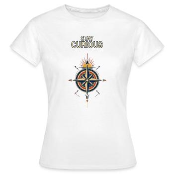 Boussole Stay Curious - T-shirt Femme - blanc - Devant - AI Model Female 172 dark (172cm)