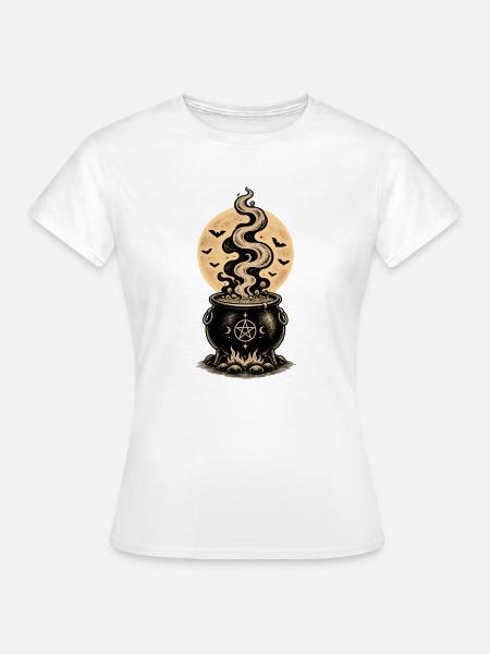 Mondzauber im Hexenkessel - Frauen T-Shirt - Weiß
