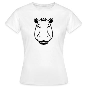 Nilpferd - Frauen T-Shirt - Weiß - Vorne - AI Model Female 172 dark (172cm)