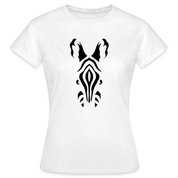 zebre tete animaux feroce - T-shirt Femme - blanc - Devant - AI Model Female 172 dark (172cm)