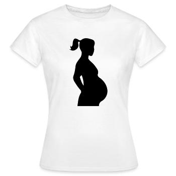 schwanger silhouette - Frauen T-Shirt - Weiß - Vorne - AI Model Female 172 dark (172cm)