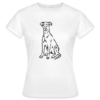 Deutscher Pinscher - Frauen T-Shirt - Weiß - Vorne - AI Model Female 172 dark (172cm)