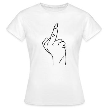 Middle finger - Women's T-Shirt - white - Front - AI Model Female 172 dark (172cm)