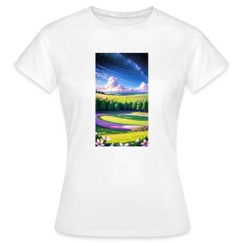 Landschaft mit 4 Bereichen, Generative KI - Frauen T-Shirt - Weiß - Vorne - AI Model Female 172 dark (172cm)