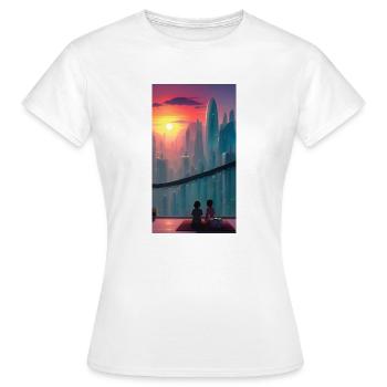 Réflexion cosmique - T-shirt Femme - blanc - Devant - AI Model Female 172 dark (172cm)