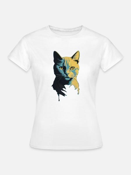 Katzengesicht - Frauen T-Shirt - Weiß