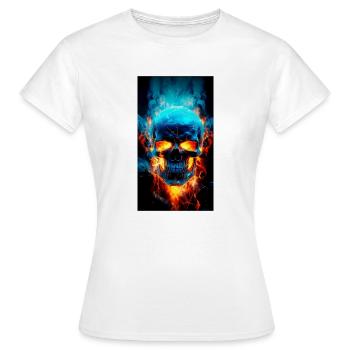 Wallcraft Crâne ardent - T-shirt Femme - blanc - Devant - AI Model Female 172 dark (172cm)