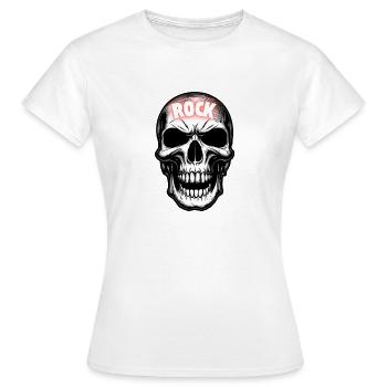 Rockmusik Totenkopf - Frauen T-Shirt - Weiß - Vorne - AI Model Female 172 dark (172cm)