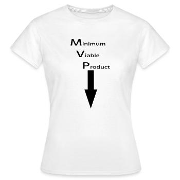 Produit Minimum Viable - pour l'auto-flatterie - T-shirt Femme - blanc - Devant - AI Model Female 172 dark (172cm)