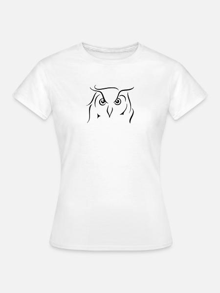 Uhu - Strichzeichnung Geschenkidee Geschenk - Frauen T-Shirt - Weiß