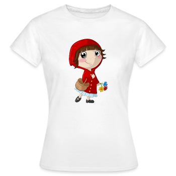 dessin animé petit chaperon rouge - T-shirt Femme - blanc - Devant - AI Model Female 172 dark (172cm)