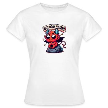 diable Pas aujourd’hui Satan - T-shirt Femme - blanc - Devant - AI Model Female 172 dark (172cm)