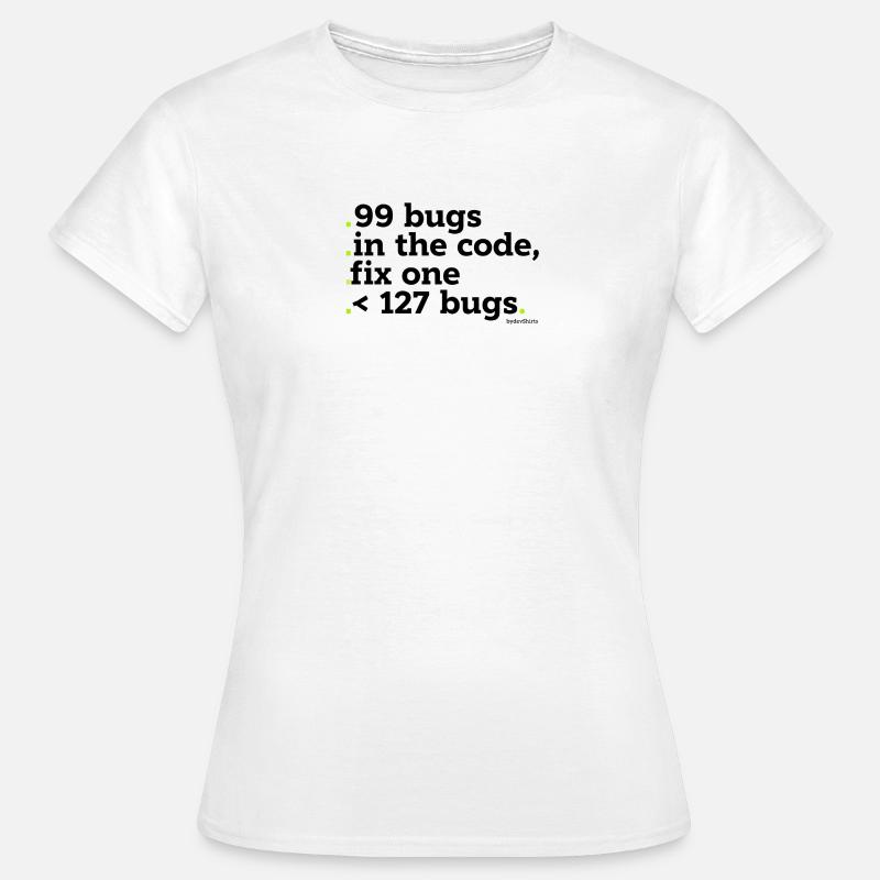 99 bugs dans le code à corriger - T-shirt Femme - blanc