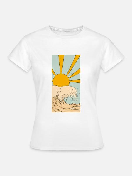 Sun and Waves - Frauen T-Shirt - Weiß