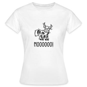 Lustige Kuh Muh Kuh Muh Humor - Frauen T-Shirt - Weiß - Vorne - AI Model Female 172 dark (172cm)