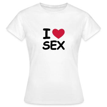 I Love Sex - T-shirt Femme - blanc - Devant - AI Model Female 172 dark (172cm)