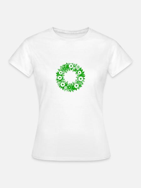 Blumenkranz - Frauen T-Shirt - Weiß
