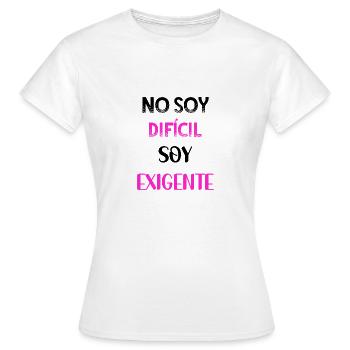 Je ne suis pas difficile je suis exigeante PNK BLK - T-shirt Femme - blanc - Devant - AI Model Female 172 dark (172cm)